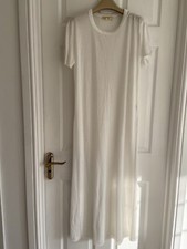 NWOT Mouchette Ivory White Side Slits Maxi Dress Size M