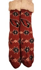Arizona Cardinals NFL Classic Red  Black Team Logo Footy Slippers