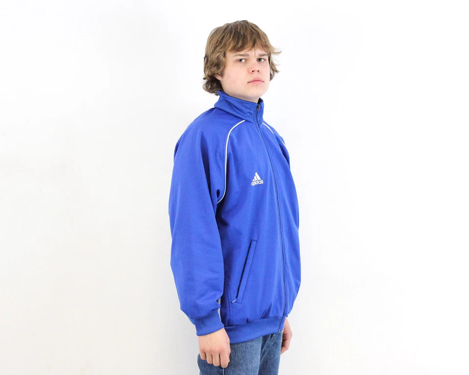 Adidas Mens L Veste Survêtement Cardigan Fermeture Éclair Coupe-Vent Sport - Photo 3/4