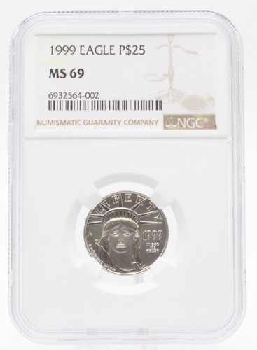 1999 NGC MS69 $25 Platinum American Eagle 1/4 oz Key Date
