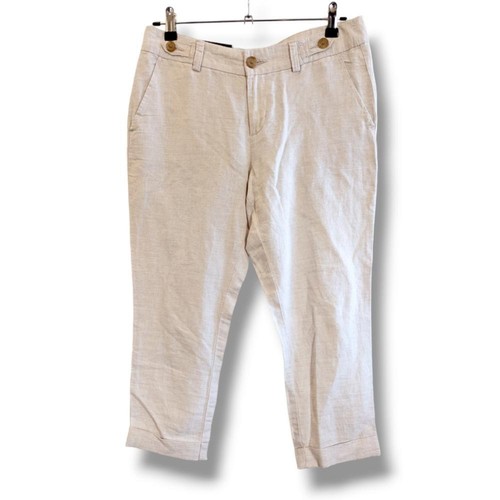 Banana Republic Linen Cotton Cropped Pants 6P Petite Natural Fiber Capri Pant