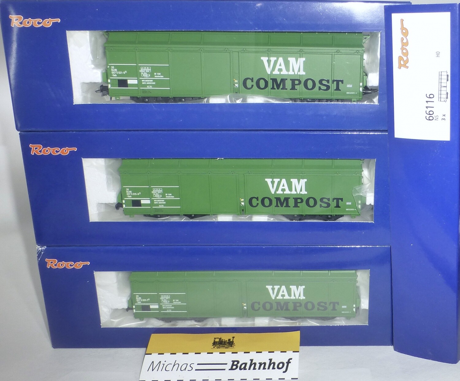 NS Kompostwagen Vagone con Tetto Ribaltabile Ep.iv Set 3tlg Piko 66116 H0 1 87 NS Kompostwagen Vagone con Tetto Ribaltabile Ep.iv Set 3tlg Piko 66116 H0 1 87
