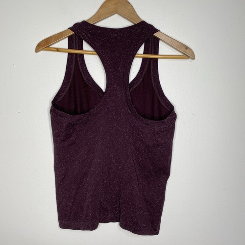 Athleta Racer Back Tanks Top Womens Sz S Purple Silver Lama Shirt - Picture 4 of 6