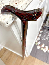 Vintage Wooden Men's Walking Stick Cane Serpent Head Handle