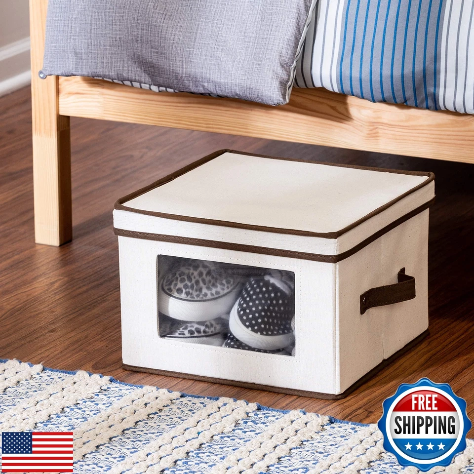 Caja de almacenamiento suave de lona natural Honey-Can-Do SFT-02063, caja de ventana mediana 12x Foto 2 de 4