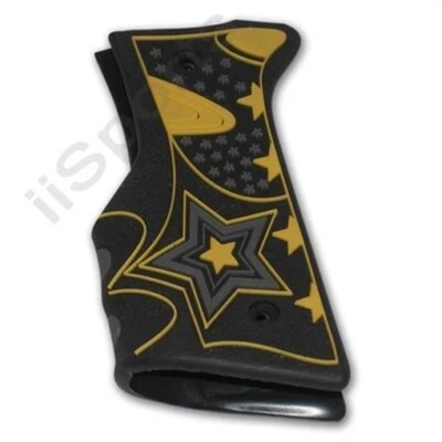 GEN-X-GLOBAL Spyder JT VL Paintball Gun 3D Textured Rubber Wrap Around 45 Grips BLACK YELLOW