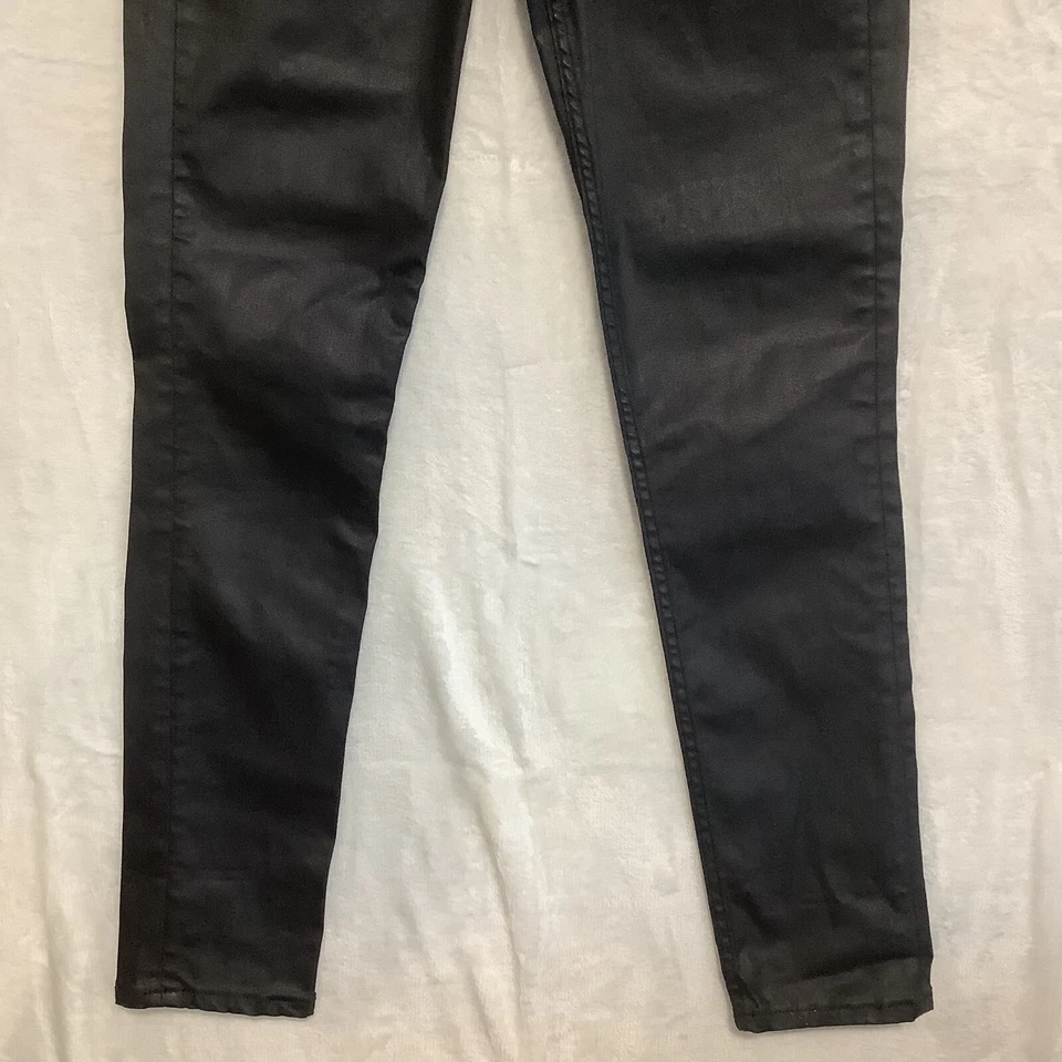 H&M Faux Leather Skinny Ankle Regular Waist Pants Womens Size 27 Black Grunge - Image 3 of 4