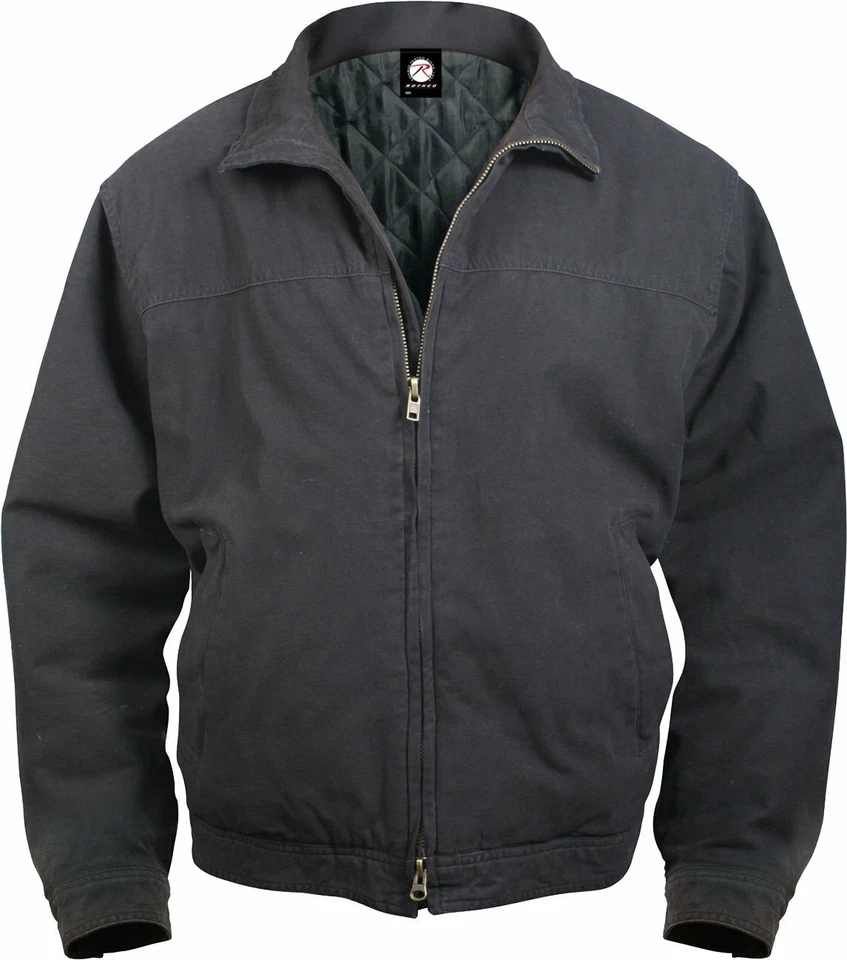 Black Concealed Carry Padded Gun Holster Jacket Solid 3 Season Discreet CCW Coat - Image 2 of 2