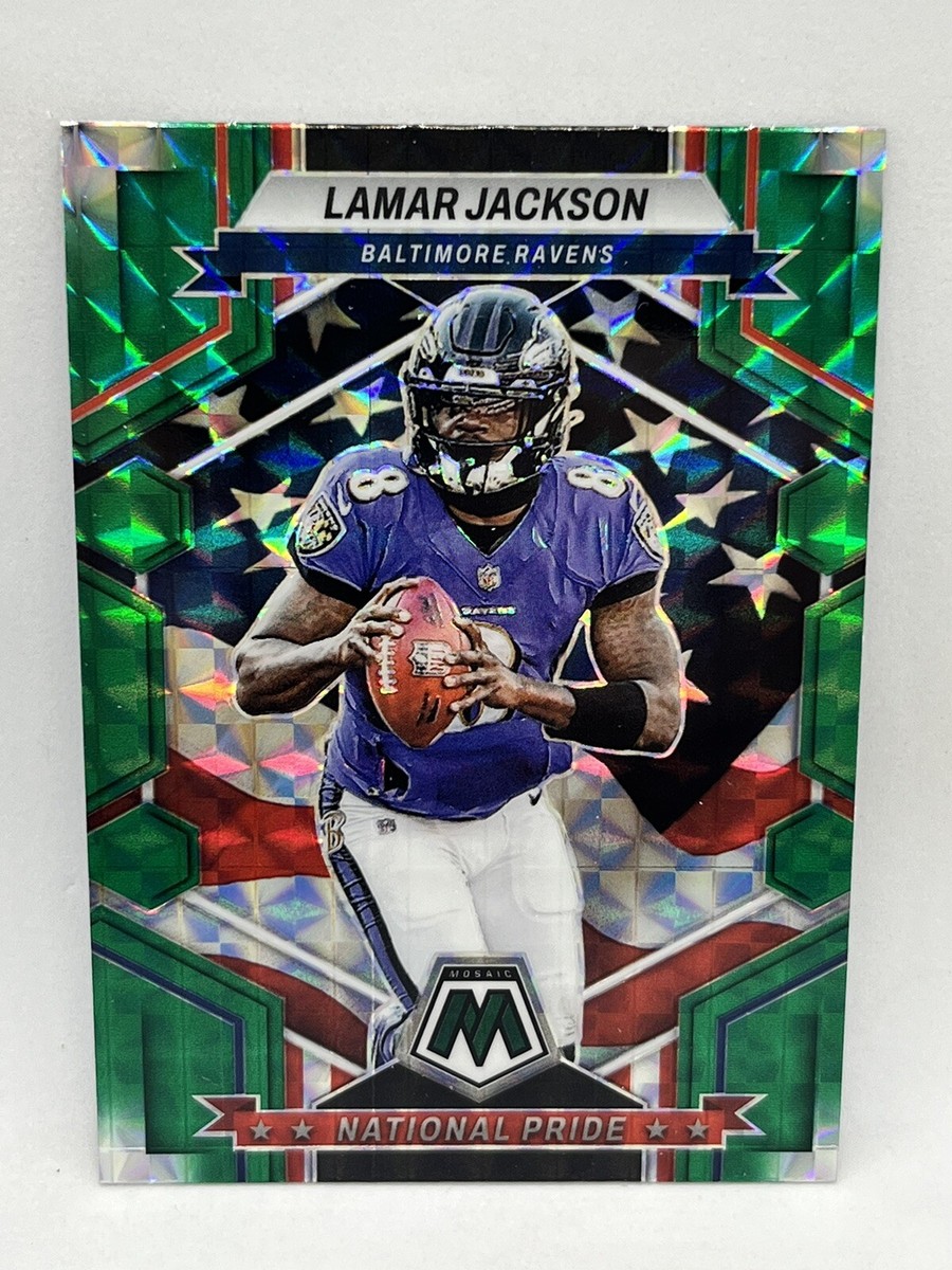2023 Panini Mosaic Lamar Jackson National Pride #260 Green Mosaic
