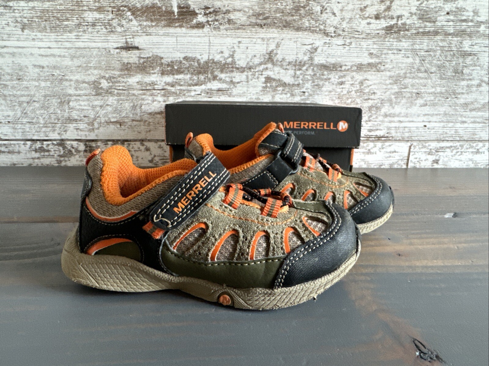 Scarpe da trekking Merrell Camaleonte Oliva e Arancione MT52325 Gioventù 7 M