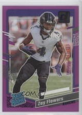 2023 Panini Clearly Donruss Rated Rookie Purple 47/199 Zay Flowers #92 1cz3