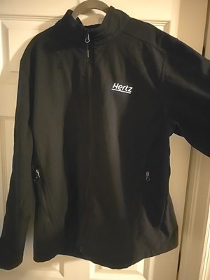 Hertz Car Rental Jacket Mens XXL Black Yellow Full Zip Insulated 