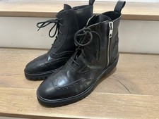 Men s Diesel Black Gold Brogue Lace Up Side Zipper Boots Sz 10 EU 43