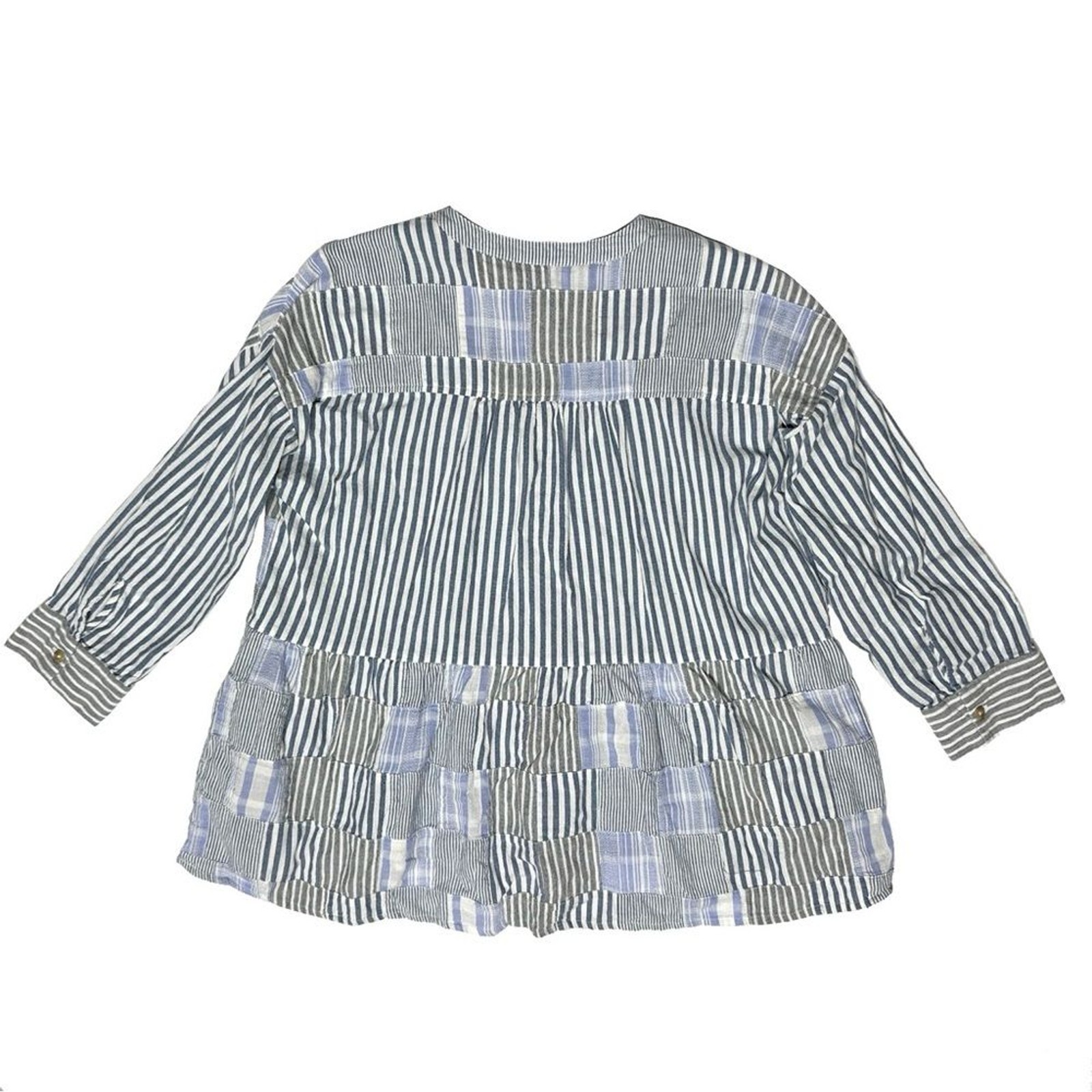 Maeve Oversized Patchwork Button Swing Top Cotton… - image 5