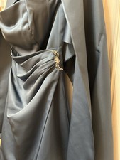 David’s Bridal Strapless Formal Satin Gown With Matching Shaw Oasis Size 10.