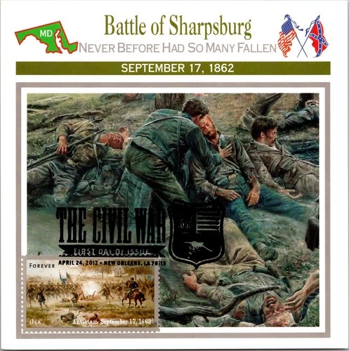 Dr Jim Stamps Maximum Card Antietam 1862 Forever The Civil War Fdc