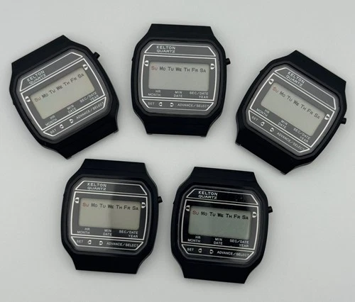 1980s Vintage Timex KELTON Quartz Digital Watches - Lot of 5! - Parts / Repair!