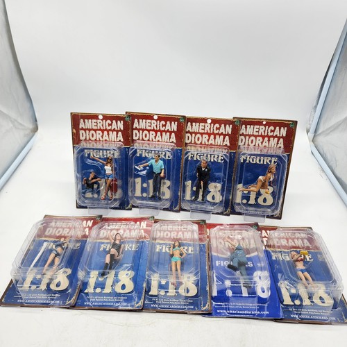 American Diorama 1/18 Figures Lot of 9 Pieces In Original Packaging Preowned