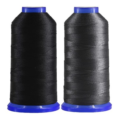 2400yards / Black + Grey Pack Of 2 Tex 135 Bonded Nylon Thread For Leather Sew