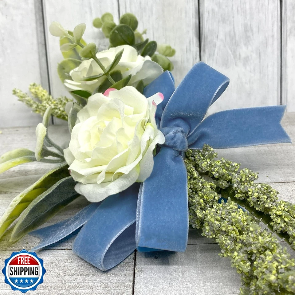 Morex Ribbon Swiss Velvet 5/8 inch by 11 Yard, Williamsburg Blue - Image 2 of 3