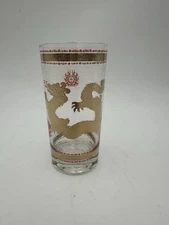 RARE Cera Golden Dragon MCM Bar Ware Single Highball Glass 22K Gold