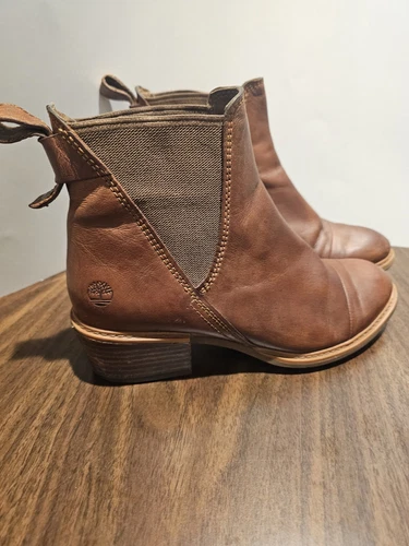 Stivali Timberland 6 5 pelle marrone chelsea tacco Brynlee Park elastico gore punta cappuccio
