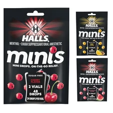 HALLS Minis Chose your Flavor Sugar Free Cough Drops, 48 Drops