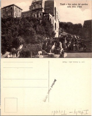 Tivoli Villa dEste Postcard Italy Vintage Sepia Unposted Divided Back Scenic