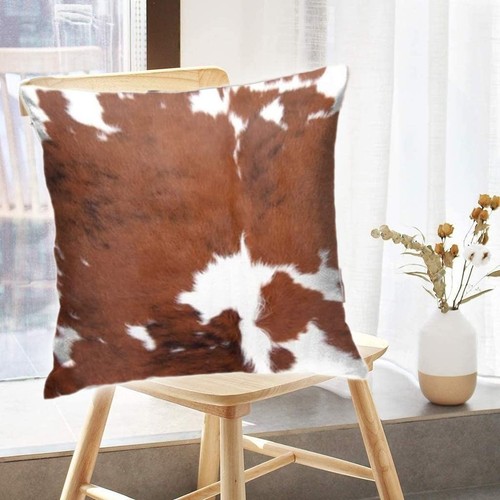 Farm Animal Skin Cowhide Pattern Print 20x20 Inch Velvet Throw Pillow Covers ... - Picture 8 of 8
