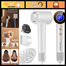 Dual Voltage Travel Hair Dryer, Ionic Blow Dryer with Diffuser, Fast Drying, Lig