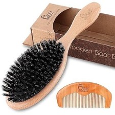 BLACK EGG Boar Bristle Hair Brush for Women Men Kid, Soft Natural Bristles Brush