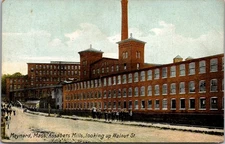 Maynard Massachusetts Assabet Mills Postcard Walnut Street View Leighton Co. 733