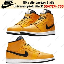 Nike Air Jordan 1 Mid University Gold Black 554724-700 Men's Size