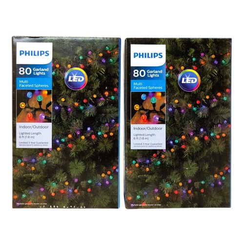 29449 - Philips 80 Multi Christmas Holiday Garland Lights Set of Two |G ...