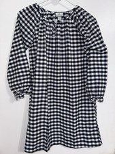 Petite Plume Navy Blue Gingham Size 10 Girls Cotton Long Sleeve Nightgown