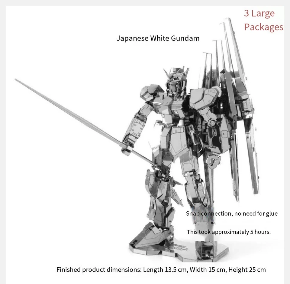 3D металлическая головоломка — модель робота в сборе SD Hi-Nu Gundam, подарок на день рождения для мужчин - Изображение 2 из 4