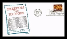 FREEDOM FROM HUNGER UNITED NATIONS SCARCE KHOL KRAFT CACHET 1963 FDC UNADDR