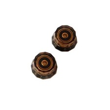 PRS Lampshade Knobs Set of Two Black and Ambe...