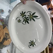 Wallace Restaurant Ware 11.5 Inch Plate Green Flowers