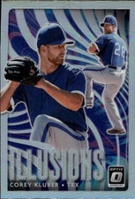 2020 Donruss Optic Corey Kluber #OI-9 Optic Illusions Holo Texas Rangers 5H