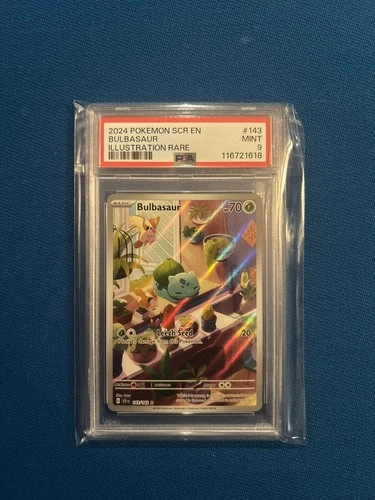 Pokémon TCG Bulbasaur Scarlet & Violet Holo Illustration Rare Card 143/142 PSA 9