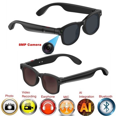 AI smart glasses camera with 8MP camera and microphone and bluetooth