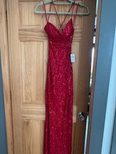 floor length windsor prom dress xs red beaded