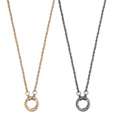 2Pcs Glasses Holder Round Eyeglass Holder Necklace Ring for Women Gold Black