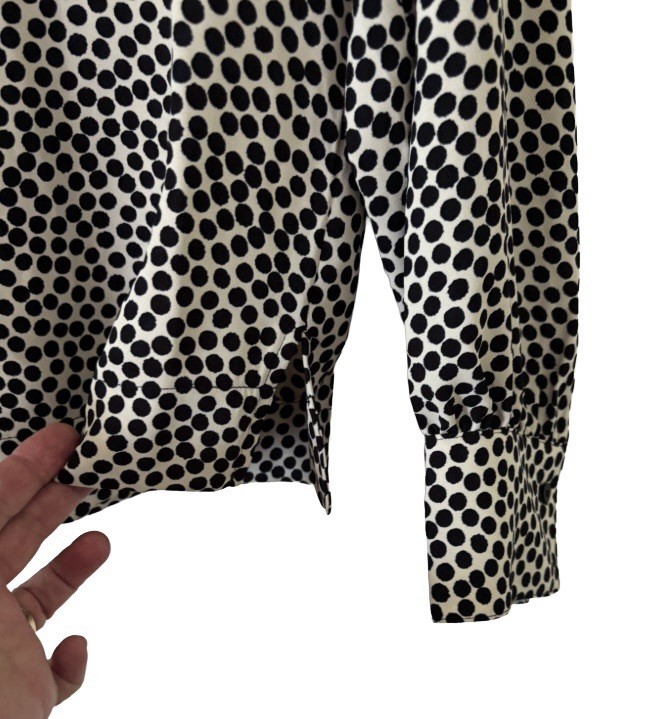 NIC+ZOE Polka Dt Split Nk L/S Blouse WM N Blk & Wht Sustainable Office View 6