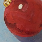 Original Christmas Ornament Painting Set Red & Purple Holiday Art 6x6 Pair — photo 5