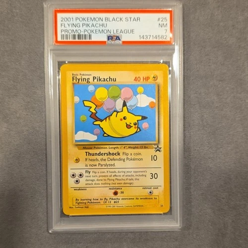 Pokémon Flying Pikachu 25/53 Wotc Promo Regular PSA 7 Black Star 2001