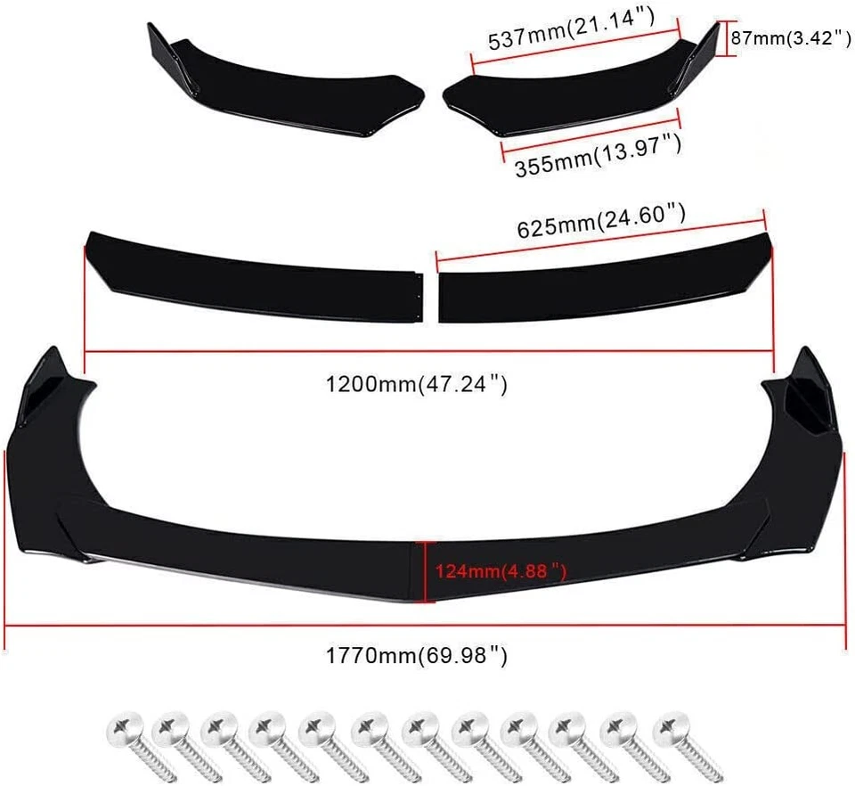 For Porsche Cayenne Front Bumper Lip Spoiler Side Skirts Kits+Strut Rods US - Imagem 3 de 4