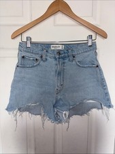 Abercrombie  Fitch The 90  s Relaxed Curve Love CutOff High Rise Denim Shorts