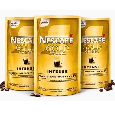 Nescafe Gold Crema Intense 3x100g Instant Coffee Rich Aroma Thai Import Premium